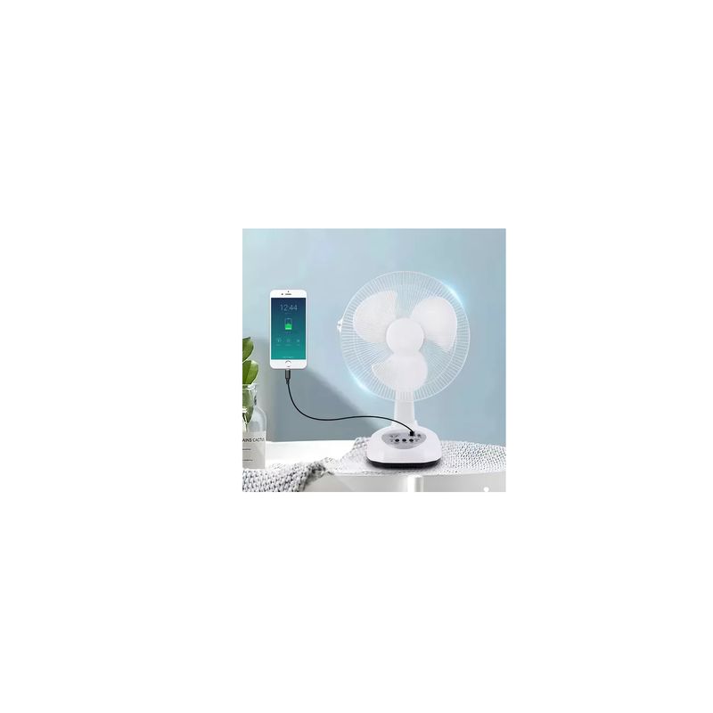 GENERICO - Ventilador Solar De 12 Pulgadas Silencioso De 2 Velocidades Estructura
