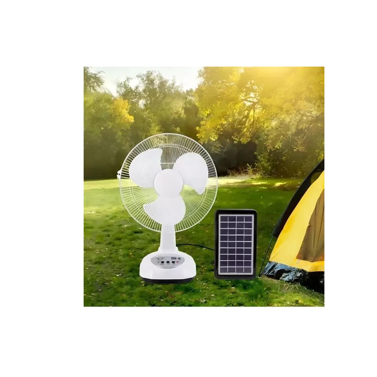 GENERICO - Ventilador Solar De 12 Pulgadas Silencioso De 2 Velocidades Estructura