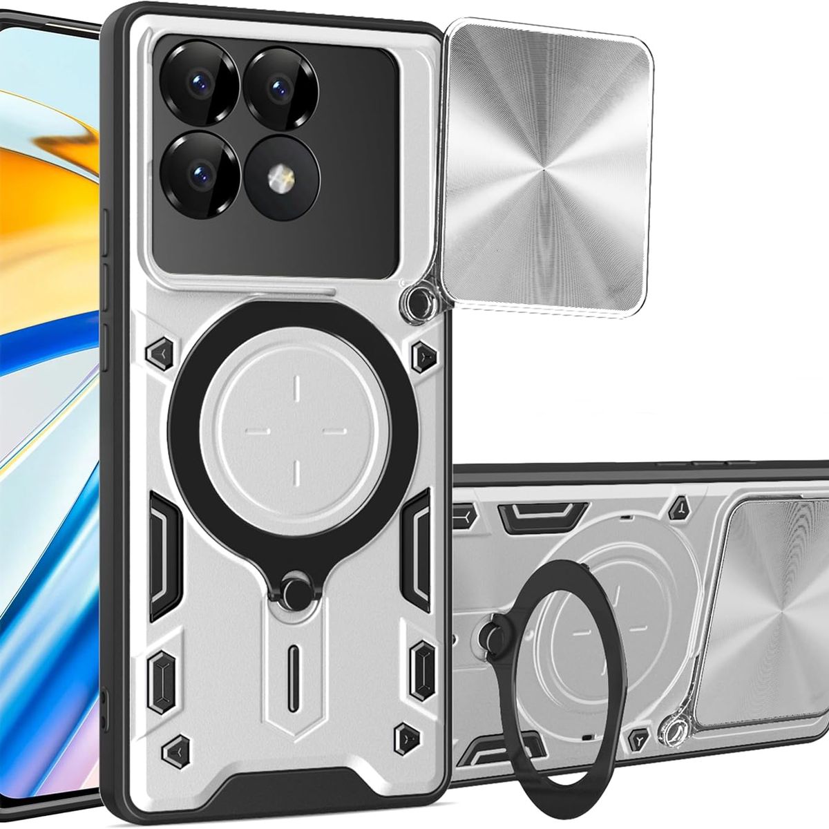 GENERICO - Estuche Armo Antigolpe Con Soporte Compatible con Xiaomi 14T Gris