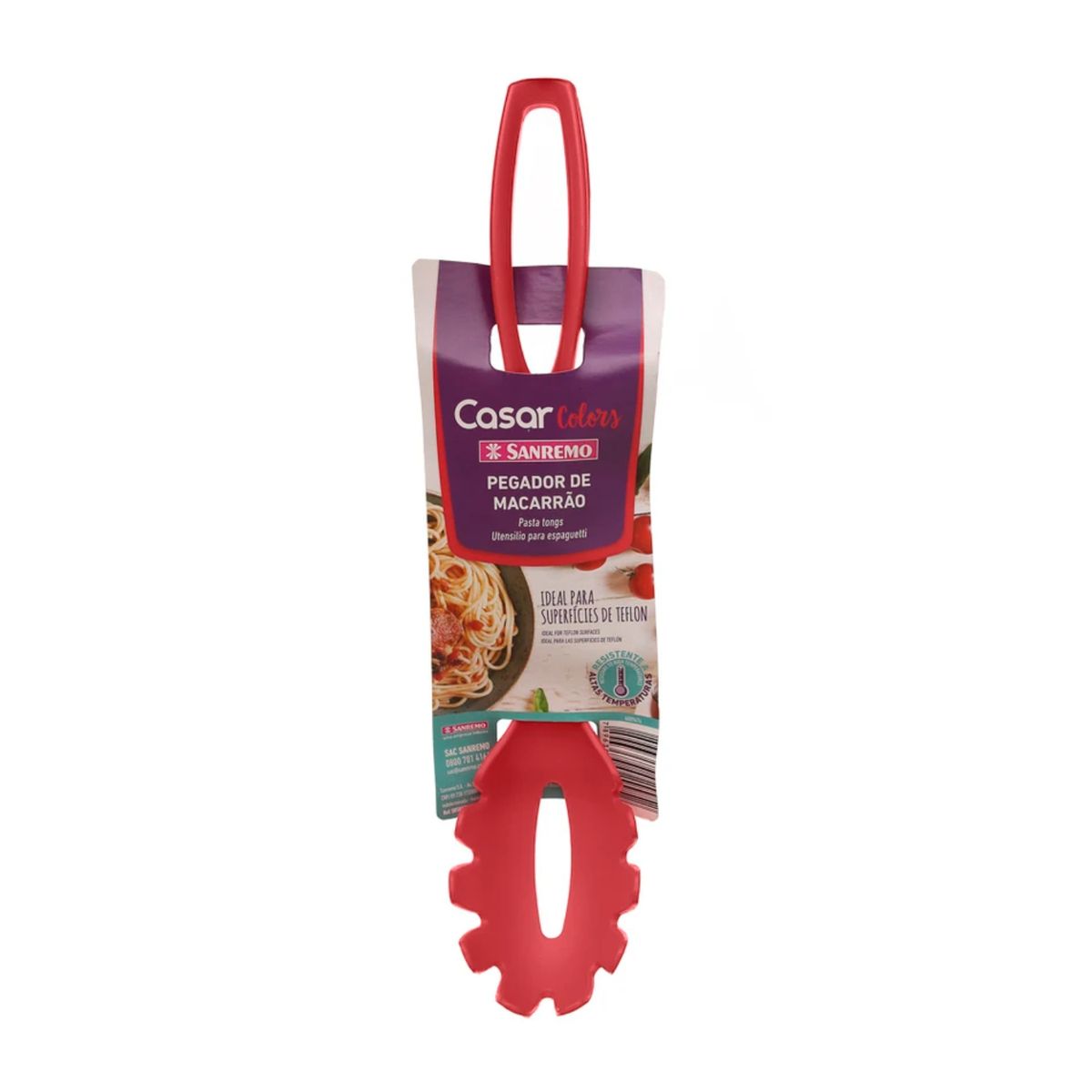 SANREMO - Pinza Pasta Plástico Rojo Sanremo