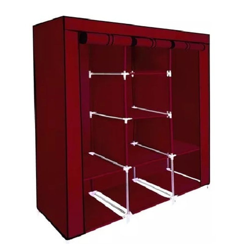 GENERICO - Closet Ropero Armable 3 Puertas Organizador Portatil Color Color Marrón