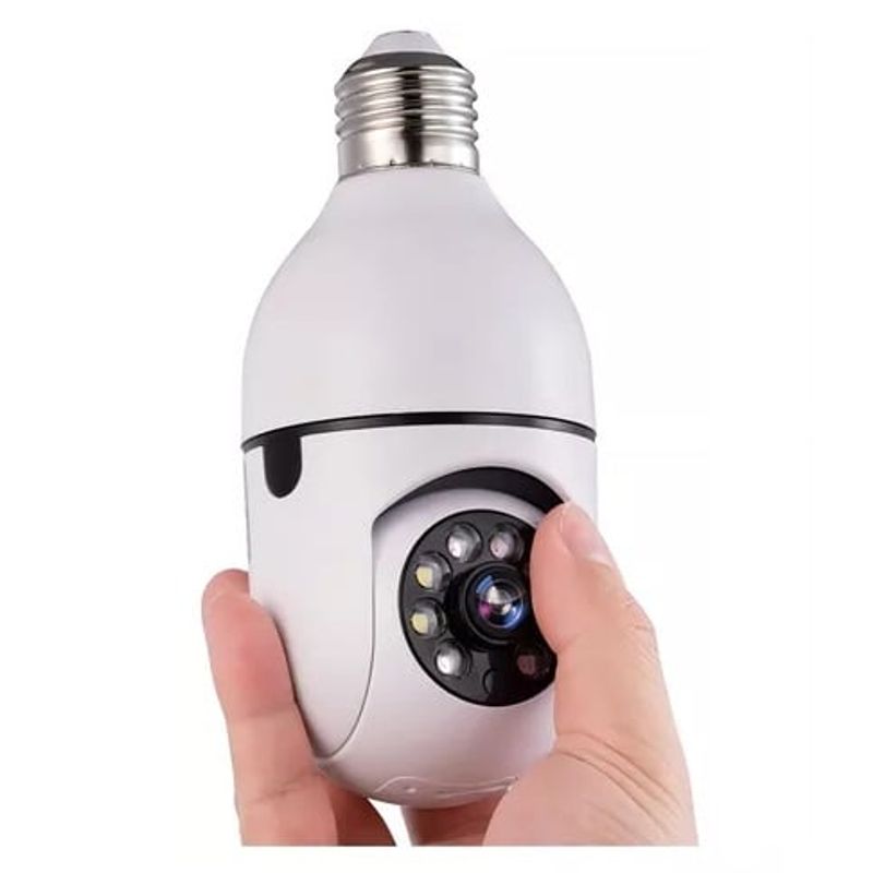 GENERICO - Cámara De Seguridad Wifi Bombillo Robotica Panoramica Ip 360 Color Blanca