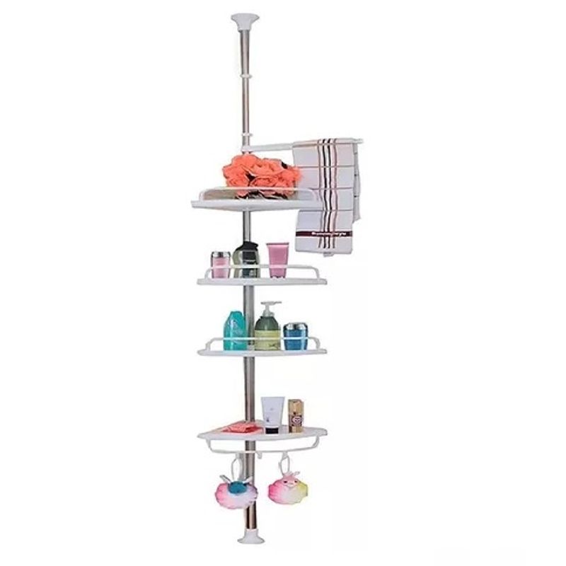 GENERICO - Organizador Esquinero Ducha Baño De 4 Niveles Multifuncional Color Blanco