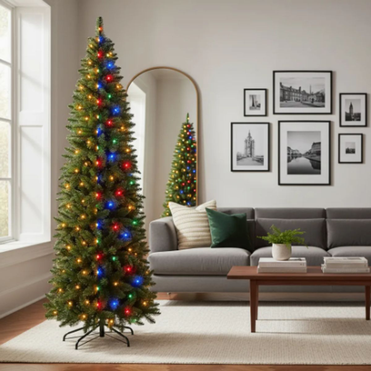 IKSA - Arbol de Navidad Minimalista Estilo Lapiz 210 CM