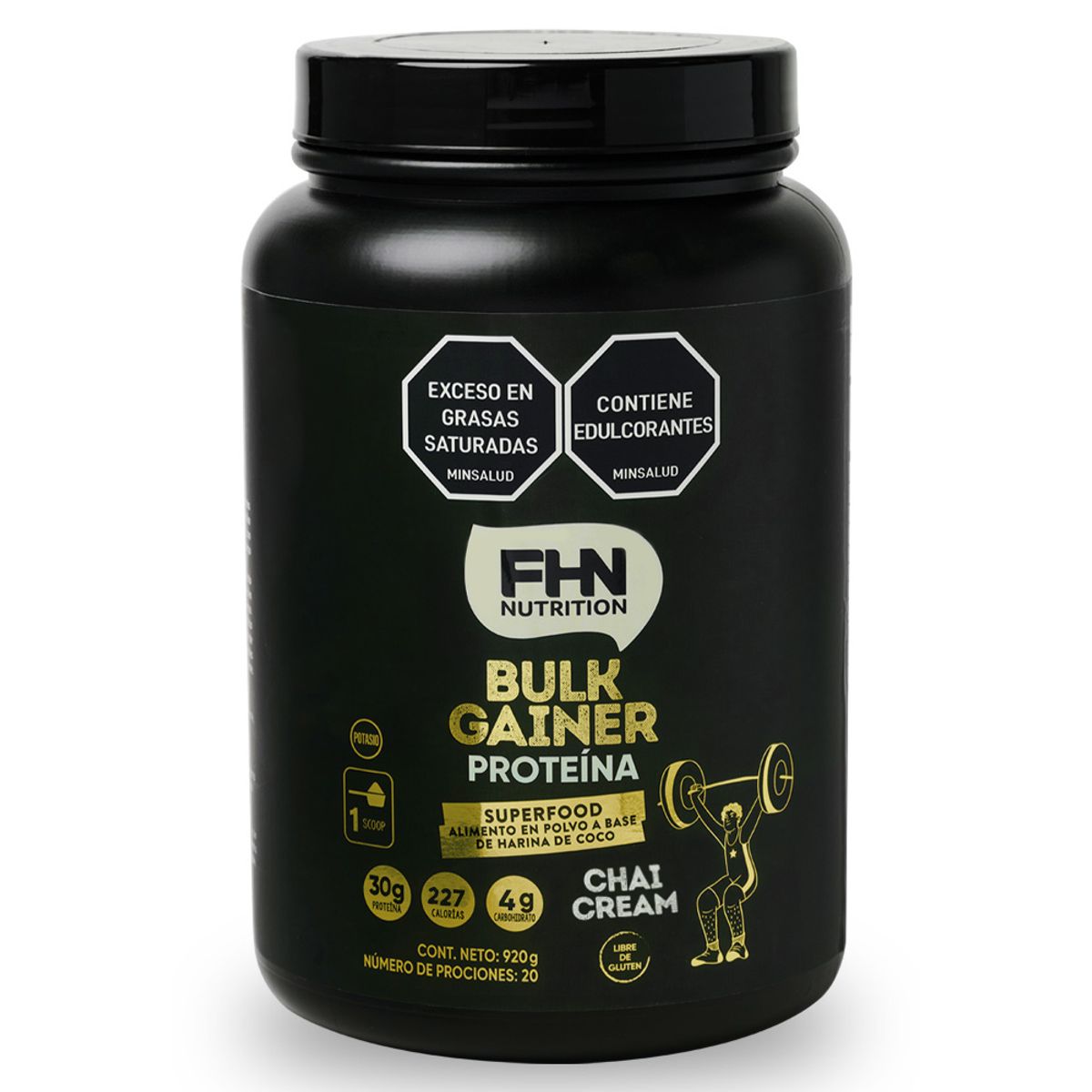 FHN NUTRITION - Bulk Gainer Proteína - Chai Cream - 20 Servicios - 920 g