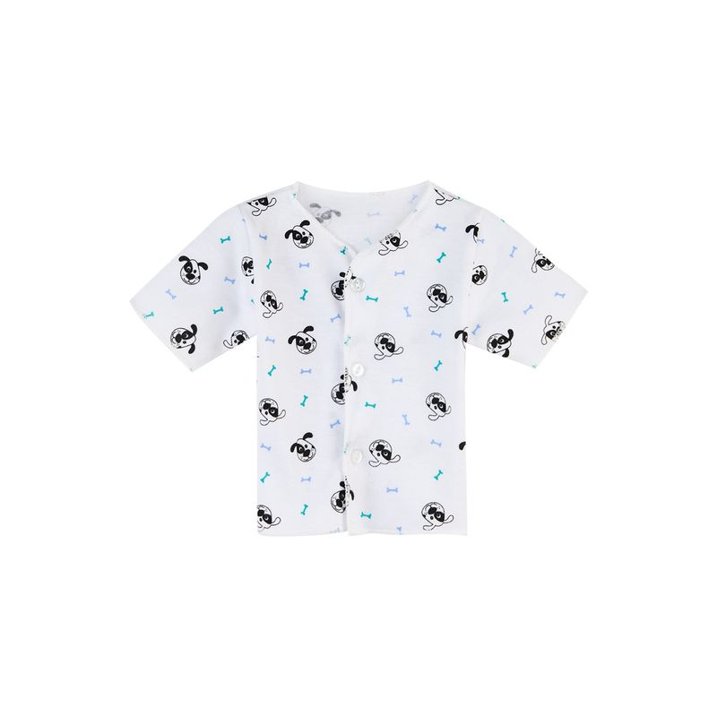 SANTANA - Camiseta Manga Corta Bebé Prematuro Niño Blanco_.