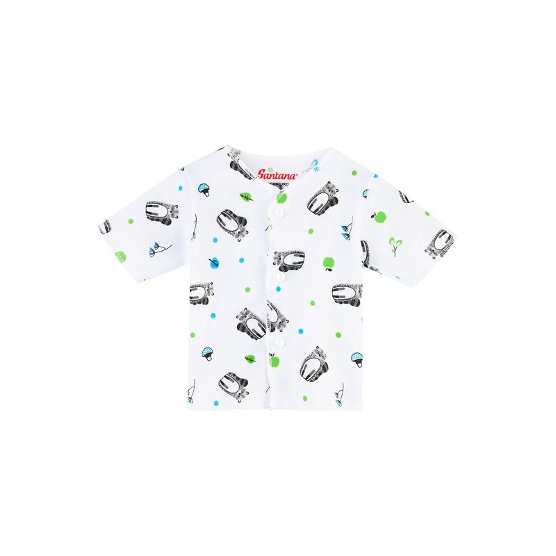 SANTANA - Camiseta Manga Corta Bebé Prematuro Niño Gris Perla_.