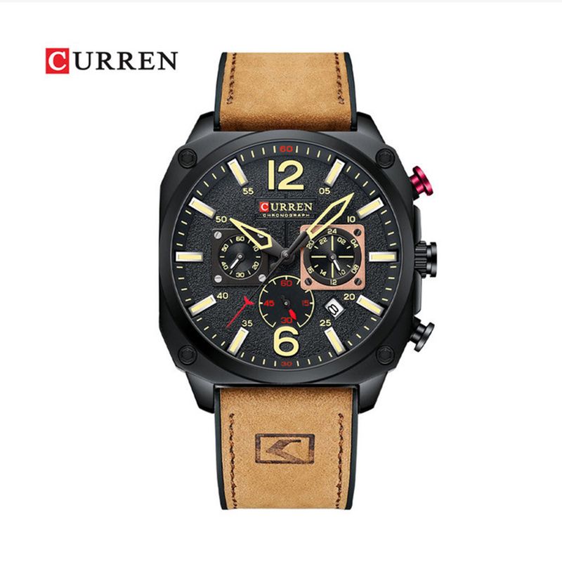 CURREN - Reloj Curren 8398 Clásico Cuarzo cuero