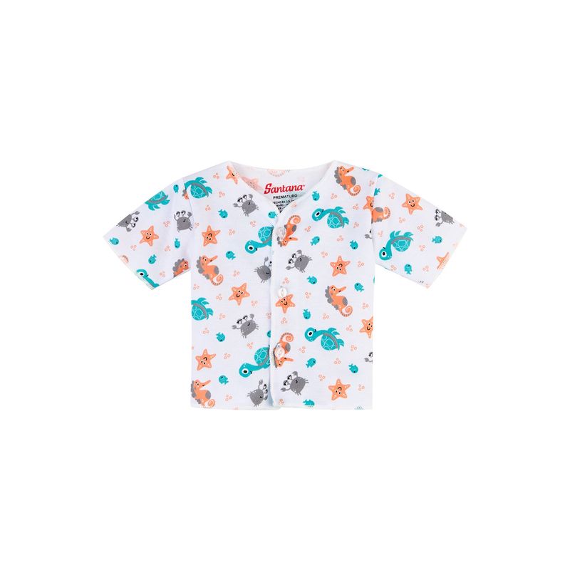 SANTANA - Camiseta Manga Corta Bebé Prematuro Niño Benetton_.