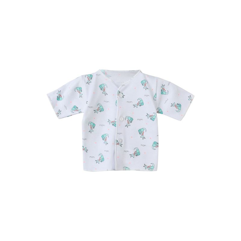 SANTANA - Camiseta Manga Corta Bebé Prematuro Niña Verde Mar_.