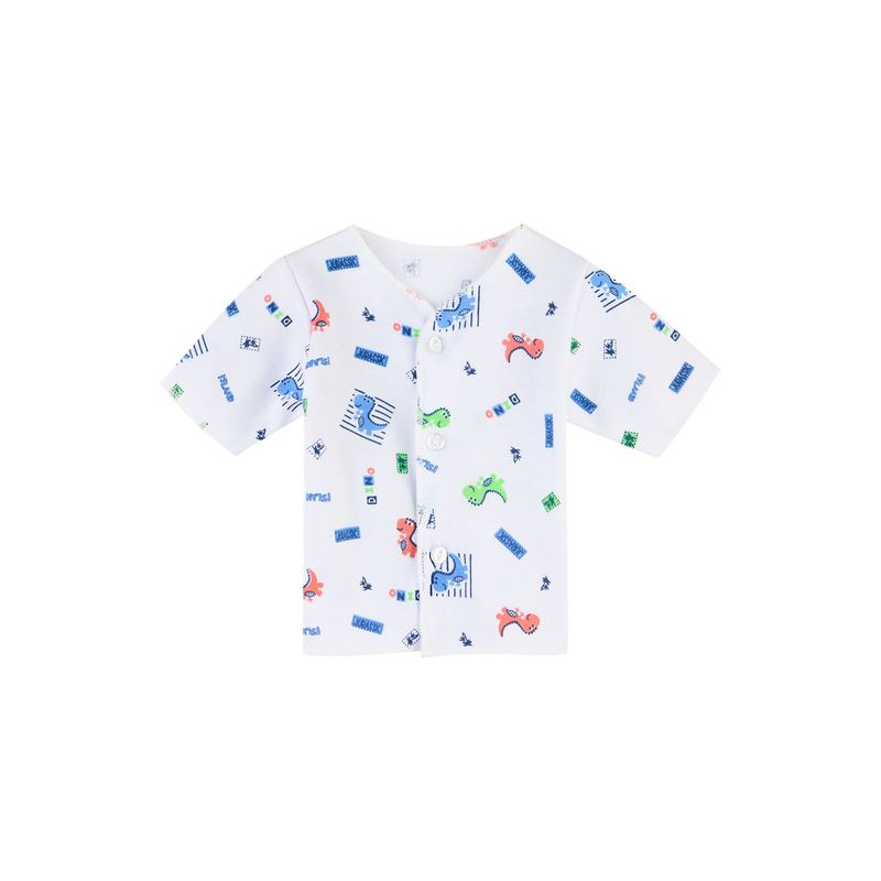 SANTANA - Camiseta Manga Corta Bebé Prematuro Niño Azul Rey Medio