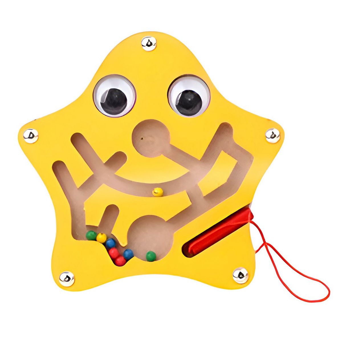 GENERICO - Juego Laberinto Magnetico Estrella Didactico De Madera
