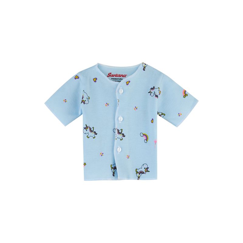 SANTANA - Camiseta Manga Corta Bebé Prematuro Niña Hortensia_.