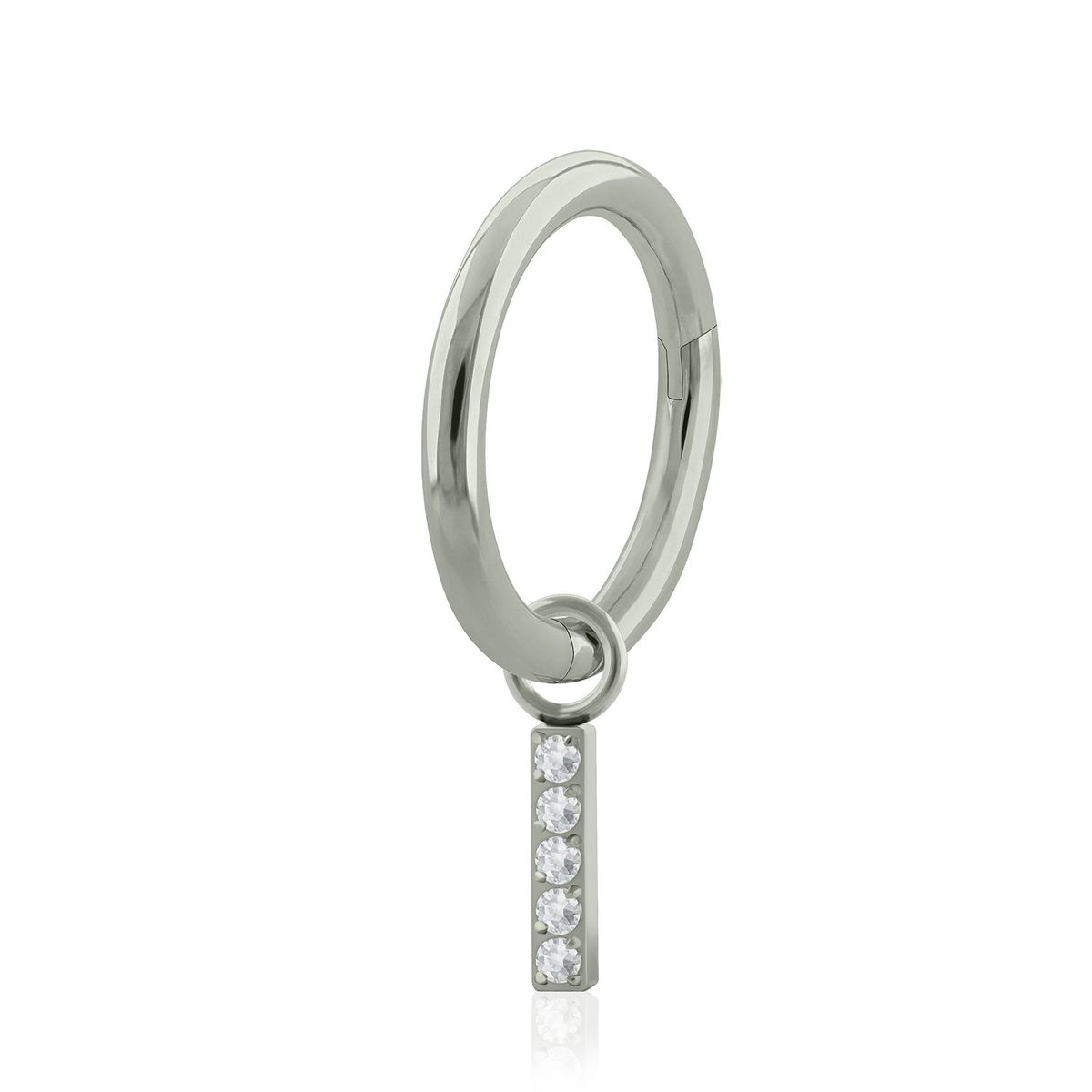 AGHA JEWELRY - Titanio piercing Clicker Aro Bisagra y Charm Rectangular para Lóbulo cartílago y Helix