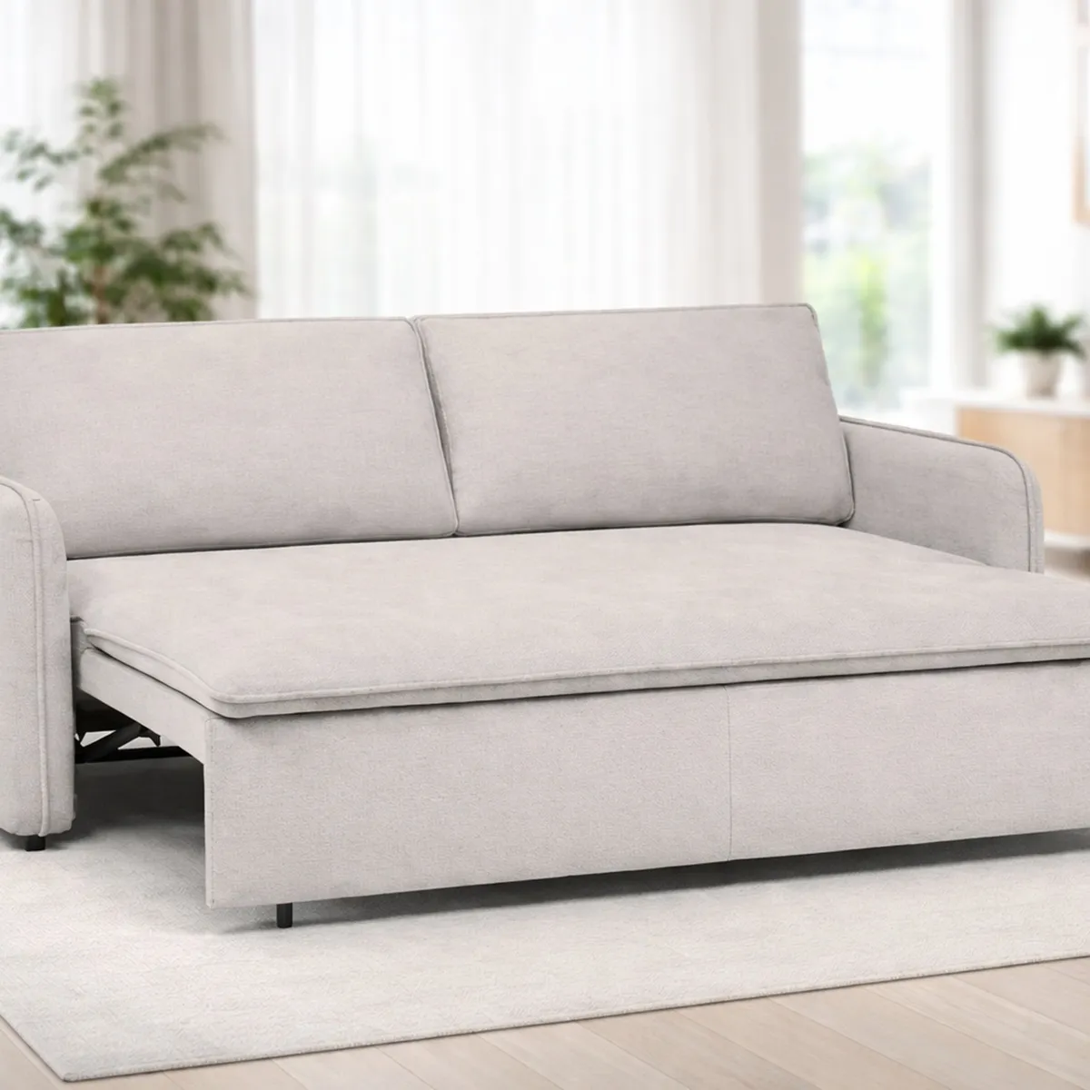 SOFA MARKET - Sofa Cama Cajon Max 3 Puestos Tela Crudo