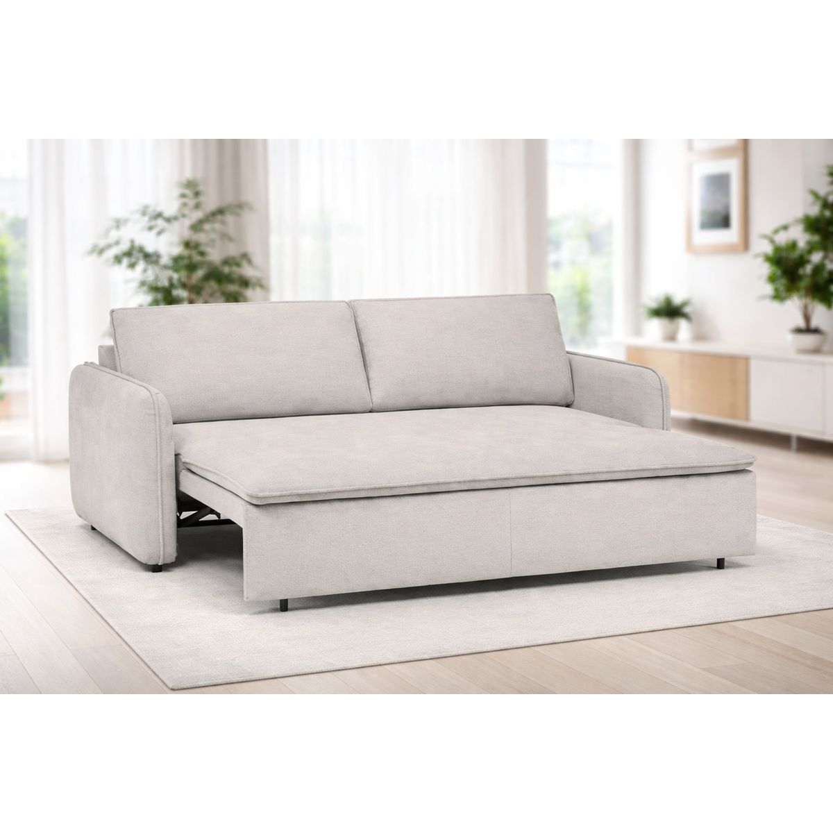 SOFA MARKET - Sofa Cama Cajon Max 3 Puestos Tela Crudo