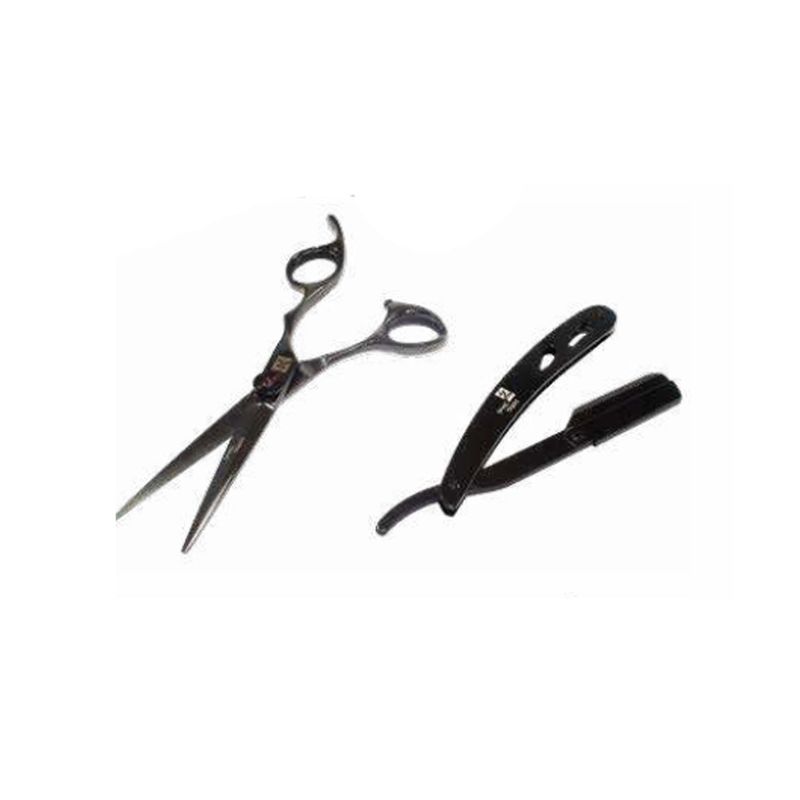 STRONGCASE - Set De Lujo Tijera + Barbera Metálica Negra 70”