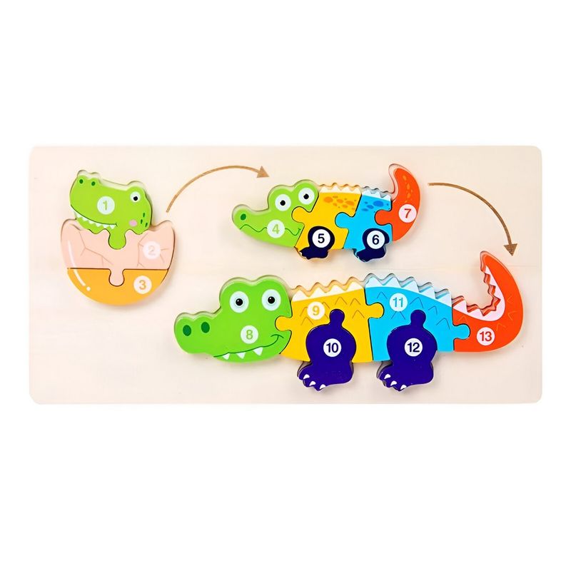 GENERICO - Rompecabezas Evolucion Cocodrilo 3d Juego Didactico Colores