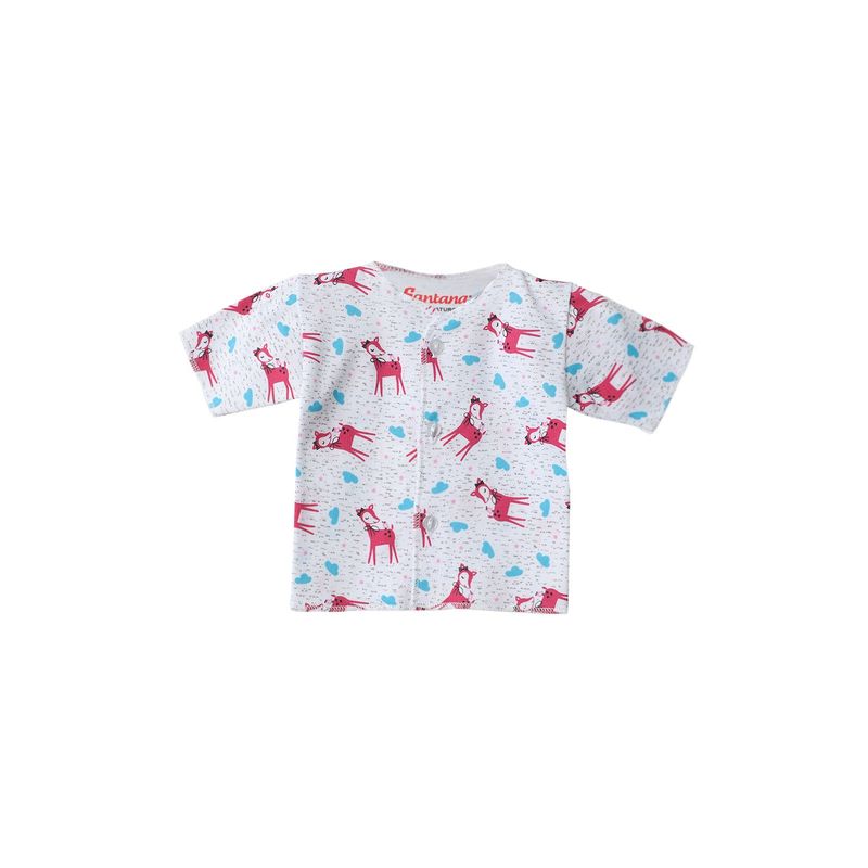 SANTANA - Camiseta Manga Corta Bebé Prematuro Niña Magenta