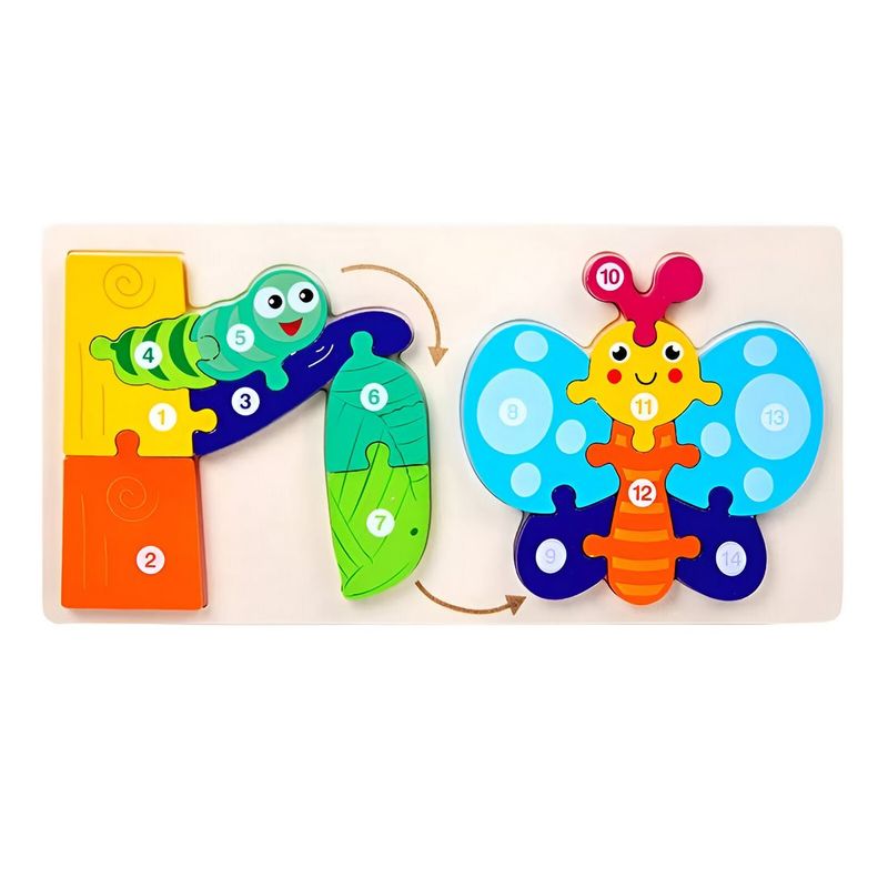 GENERICO - Rompecabezas Evolucion Mariposa 3d Juego Didactico Colores