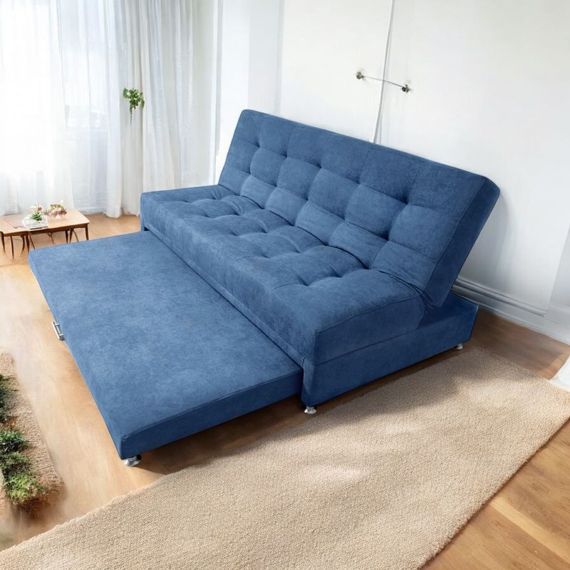 MUEBLES ONLINE - Sofa cama Nido Tarima Brooke tela Azul