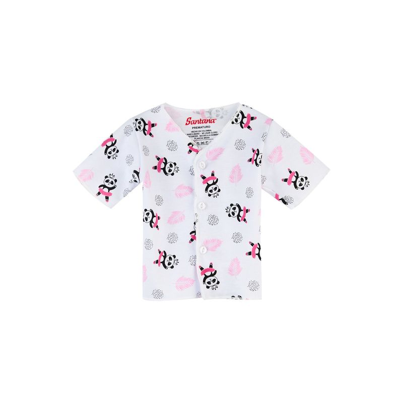 SANTANA - Camiseta Manga Corta Bebé Prematuro Niña Rosado Medio_.