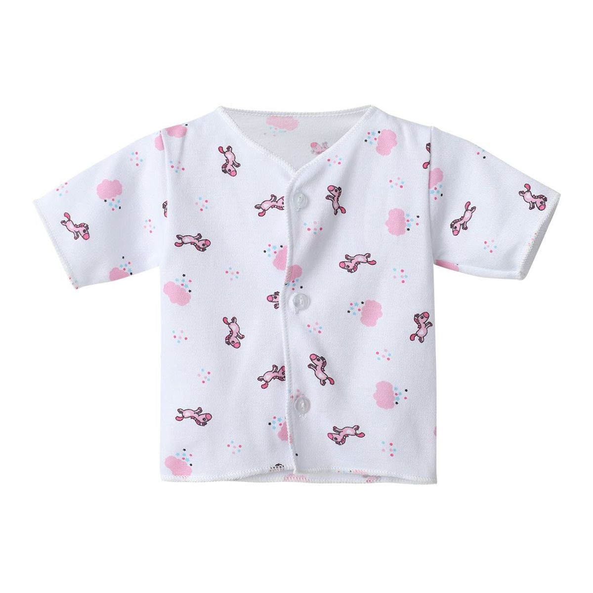 SANTANA - Camiseta Manga Corta Bebé Prematuro Niña Rosado