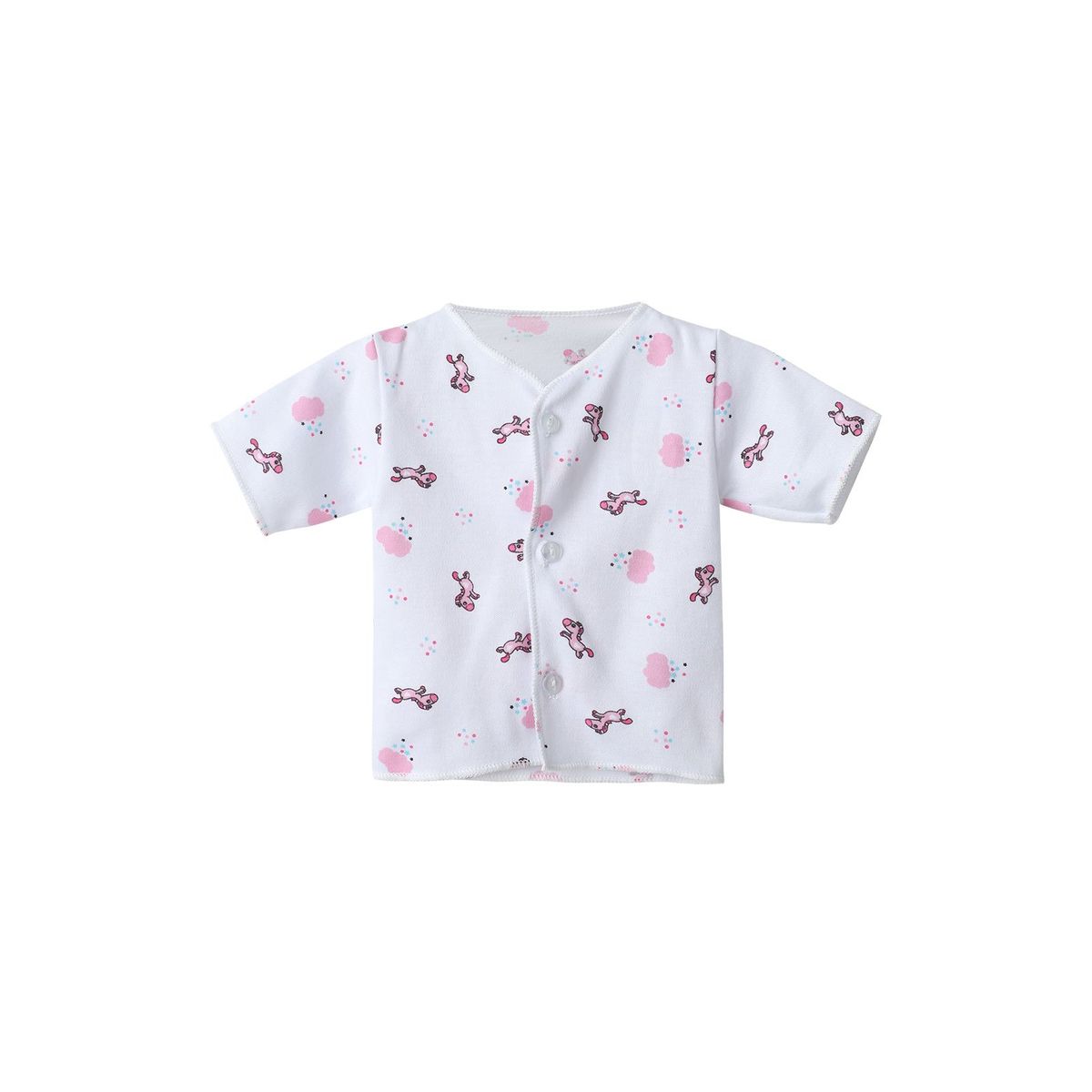 SANTANA - Camiseta Manga Corta Bebé Prematuro Niña Rosado