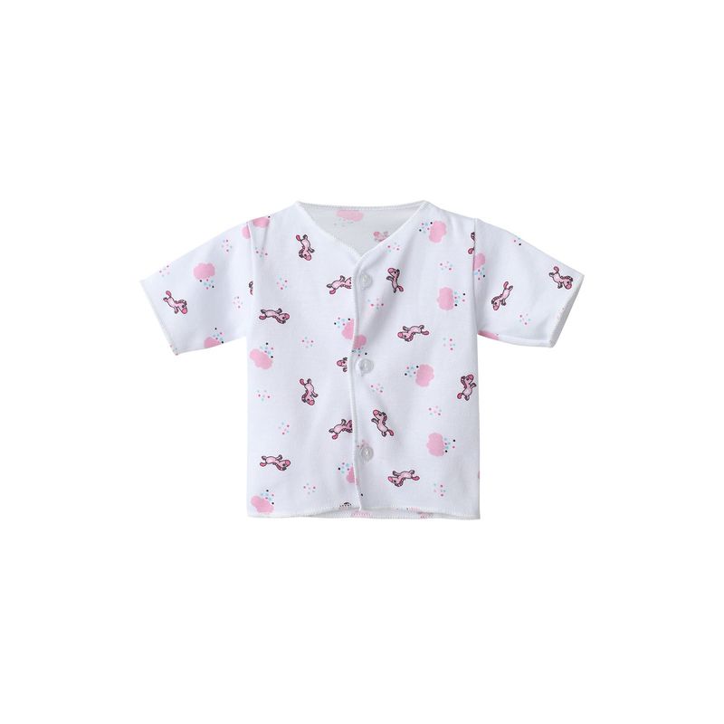 SANTANA - Camiseta Manga Corta Bebé Prematuro Niña Rosado_.
