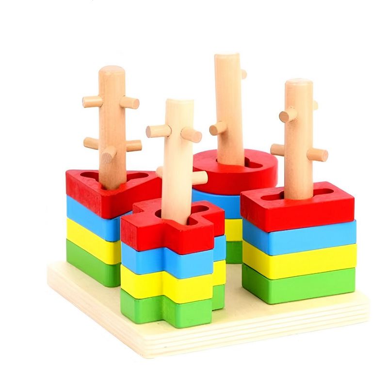GENERICO - Juego Torre Columna Apilable Geometria Desarrollo Motriz