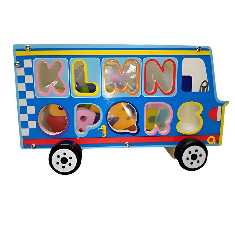 GENERICO - Juego Bus Escolar Encastre Letras Multicolor Desarrollo Niño