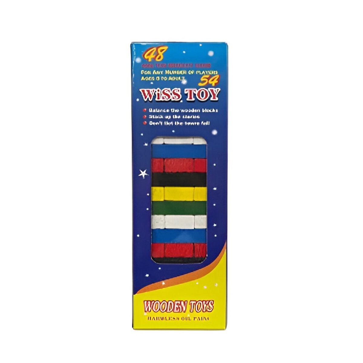 GENERICO - Jenga Torre Madera Bloques 54 Pc Colores Mediano Juego Mesa