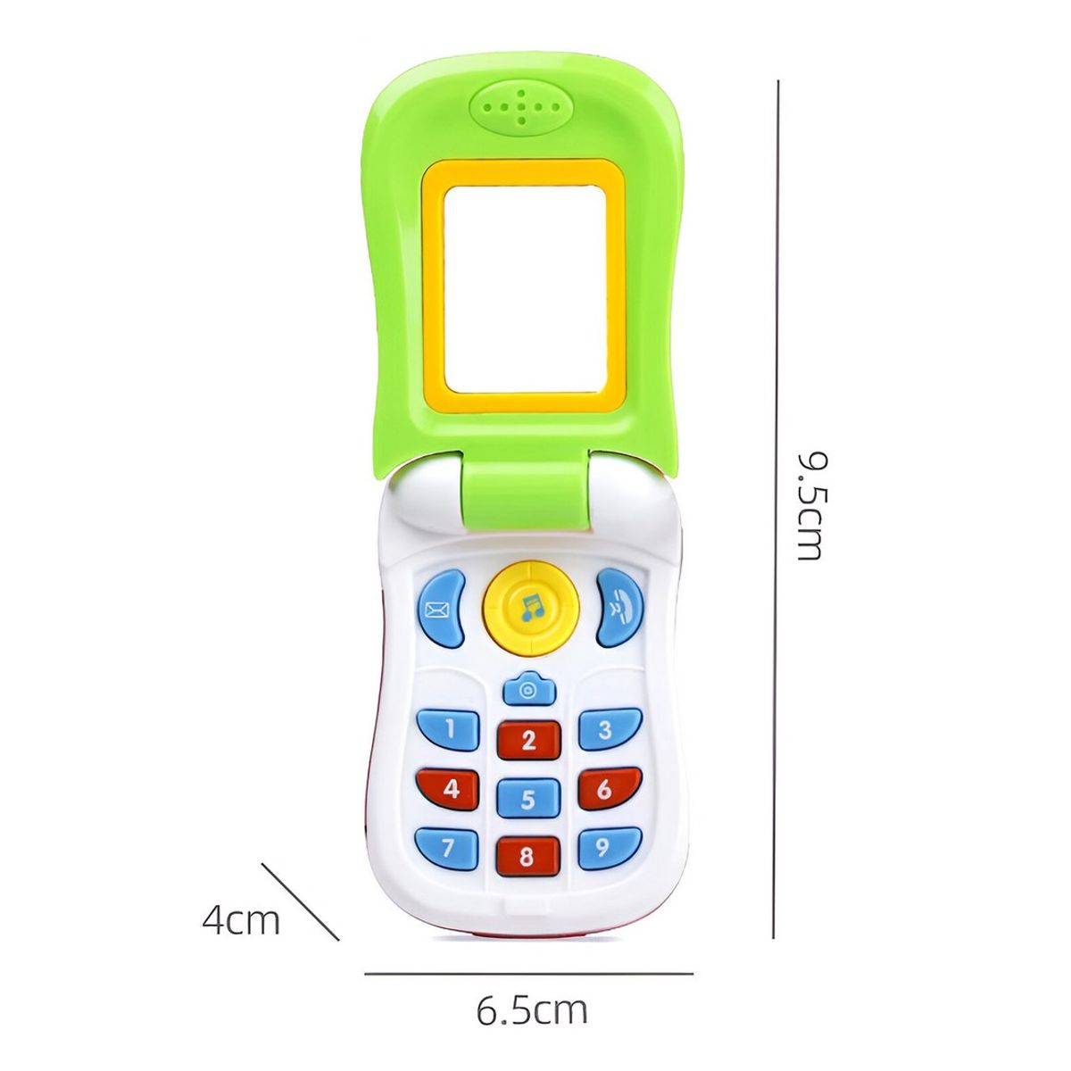 GENERICO - Teléfono Juguete Celular Musical Espejo Bebe Niño + Baterias