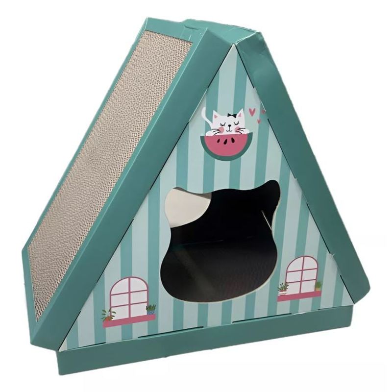 CATLIKE - Rascador Para Gato Cartón Casa Triangulo
