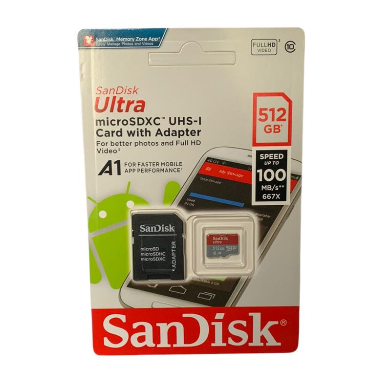 GENERICO - Tarjeta de Memoria Sandisk Micro Sd 512GB Clase 10