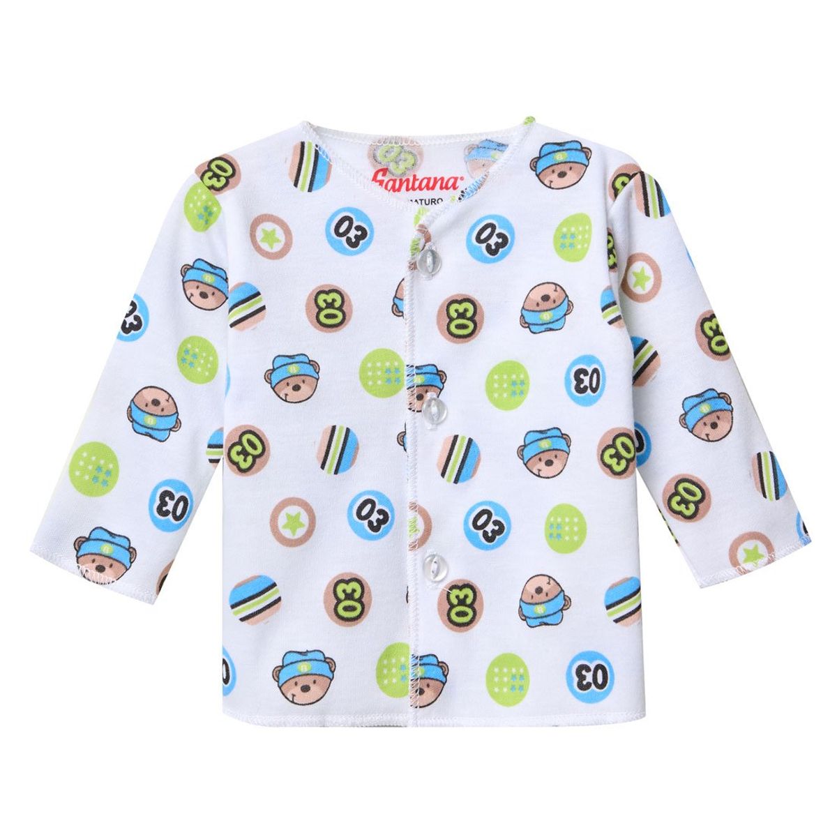 SANTANA - Camiseta Manga Larga Bebé Prematuro Niño Verde Limón