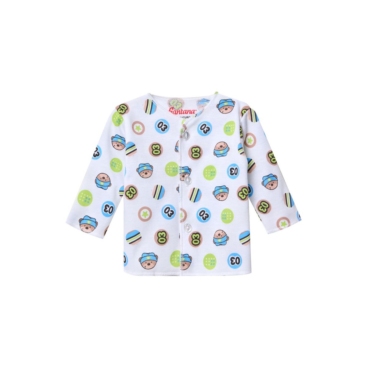 SANTANA - Camiseta Manga Larga Bebé Prematuro Niño Verde Limón