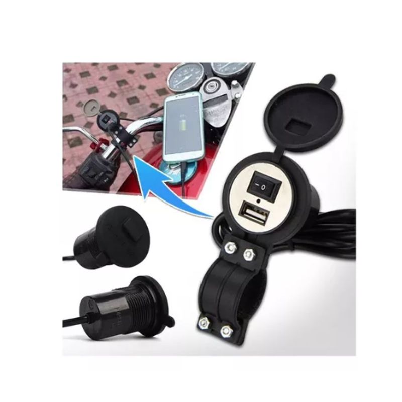 GENERICO - Cargador Moto Usb Con Interruptor