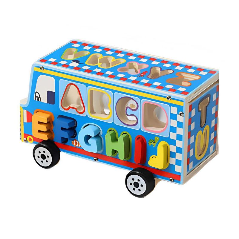 GENERICO - Juego Bus Escolar Encastre Letras Multicolor Desarrollo Niño