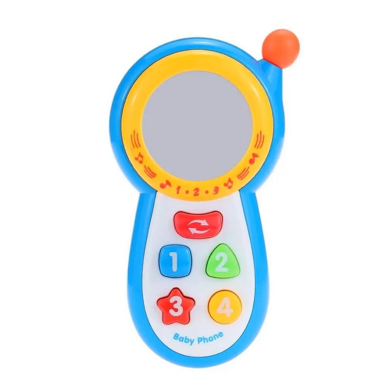 GENERICO - Teléfono Celular Juguete Musical Espejo Bebe Niño + Baterias