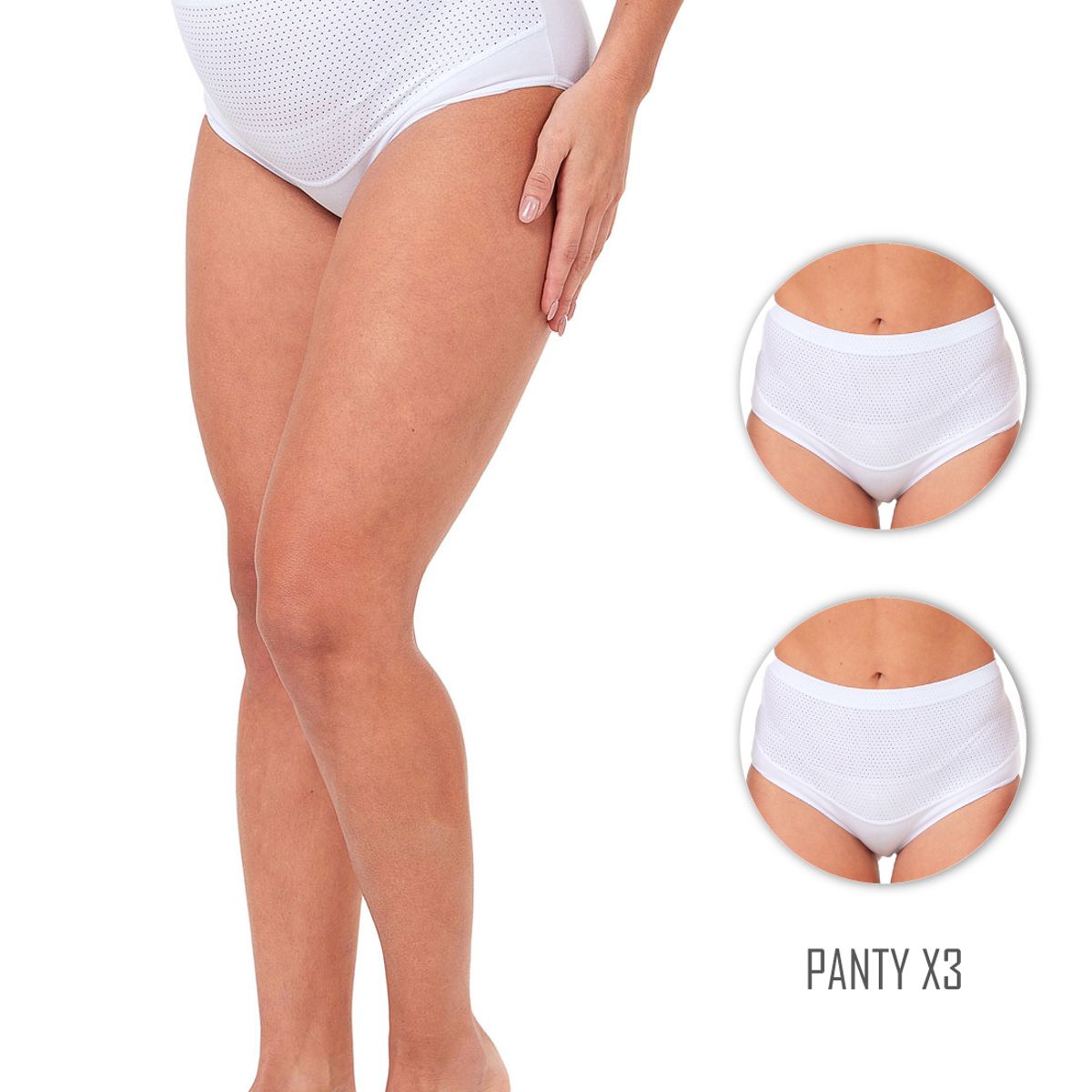 SANTANA - Combo X3 Panty Materno Mujer Blanco
