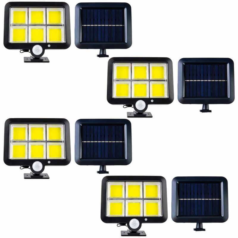 ENERGY PLUS - Set x4 Lámpara Solar LED Exterior Sensor Movimiento y Panel