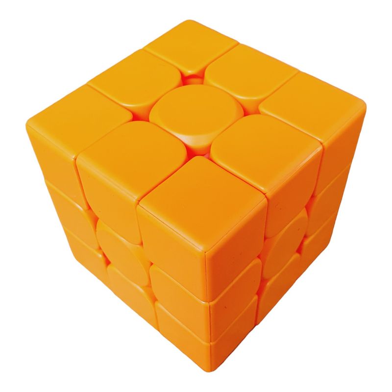 MOYU - Cubo Rubik 3x3 Unicolor Naranja Stickerless Speedcube Un Solo Color