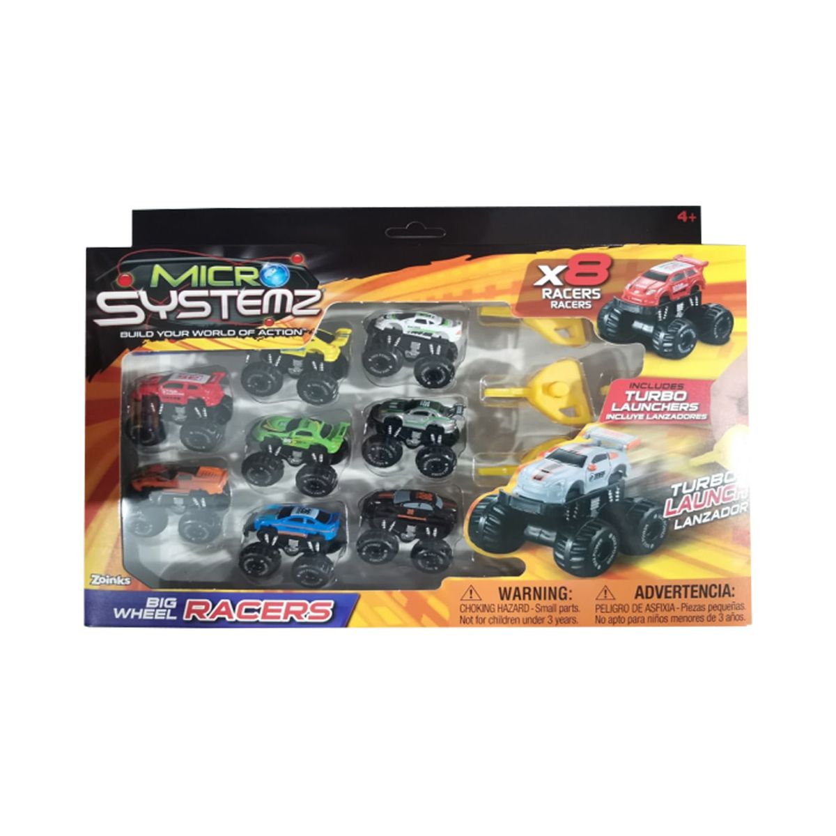 TOY LOGIC - Pack x 8 Carros Big Wheel Racerz Micro Systemz