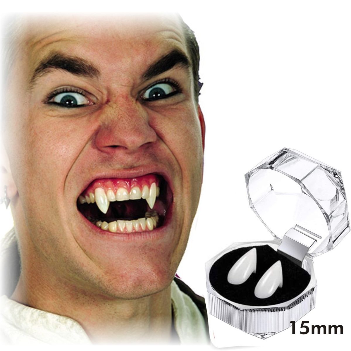 P&R APRECIOSDEREMATE - Colmillos De Vampiro 2 Unidades Para Halloween Cosplay Anime 15mm