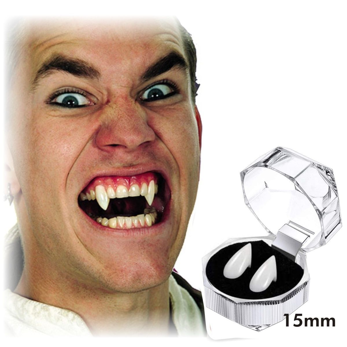 P&R APRECIOSDEREMATE - Colmillos De Vampiro 2 Unidades Para Halloween Cosplay Anime 15mm