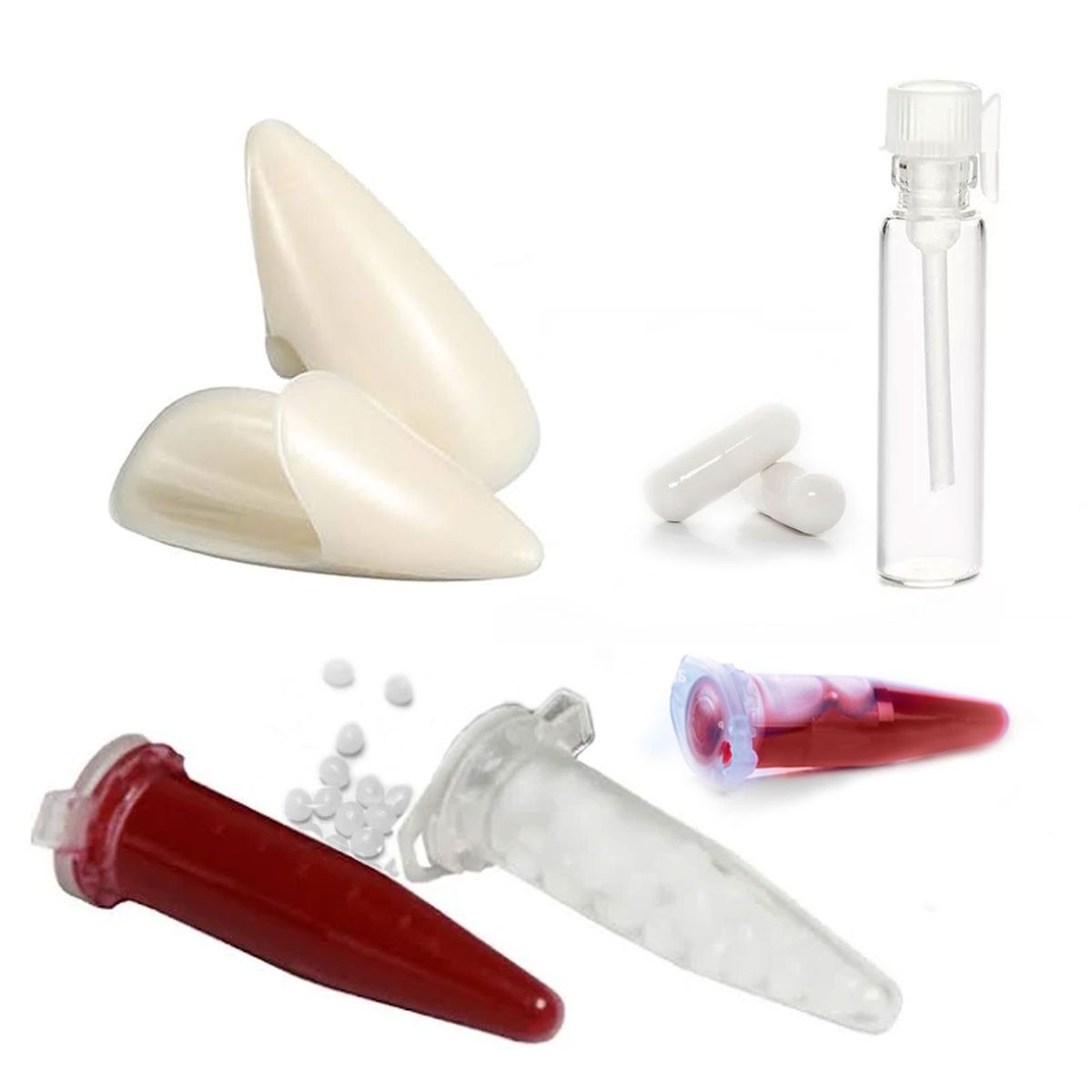 P&R APRECIOSDEREMATE - Colmillos De Vampiro 2 Unidades Para Halloween Cosplay Anime 15mm