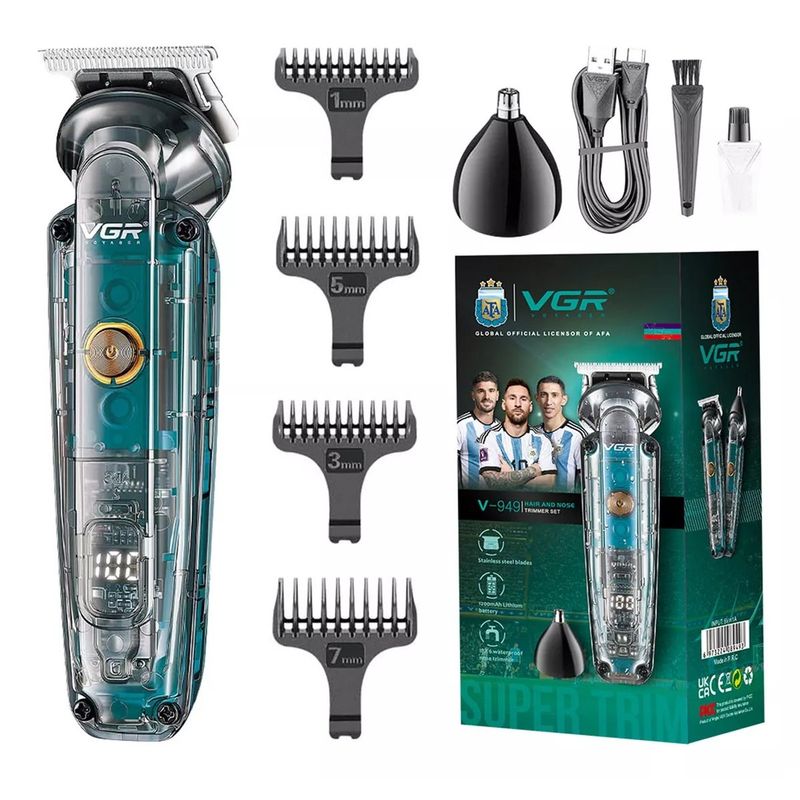 VGR - Maquina Patillera Y Nasal 2 En 1 VGR-949 inalambrica IPX6 Waterproof
