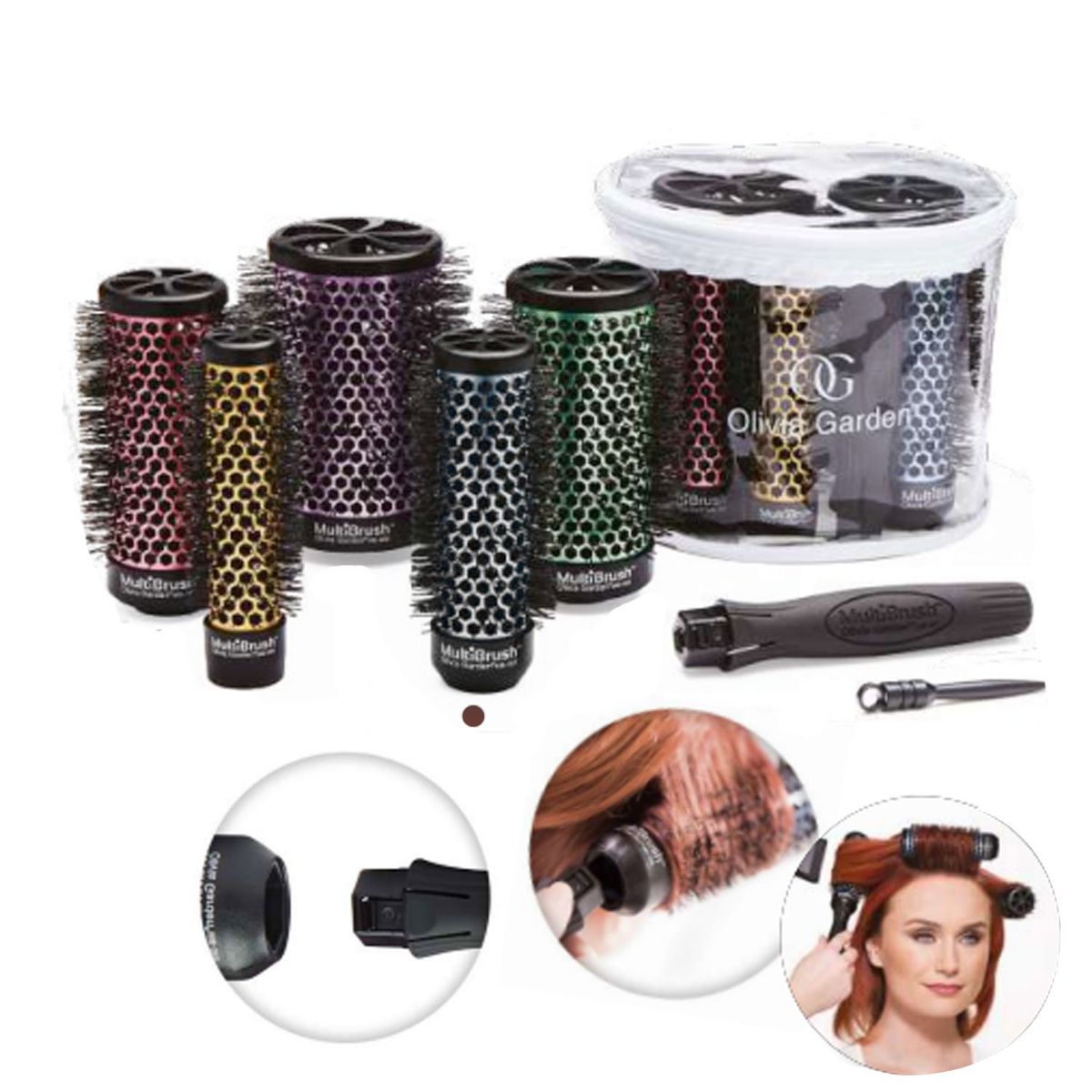 OLIVIA GARDEN - Cepillo Mb36B Multibrush Termico Desmontable Barril 1 38¨ Por Unidad