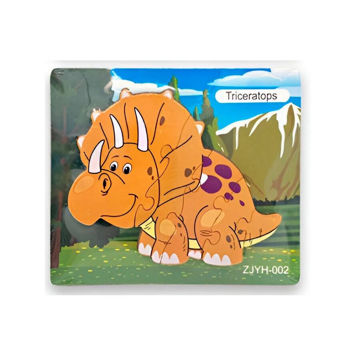 GENERICO - Rompecabezas Didáctico Dinosaurio Multicolor Triceraptos